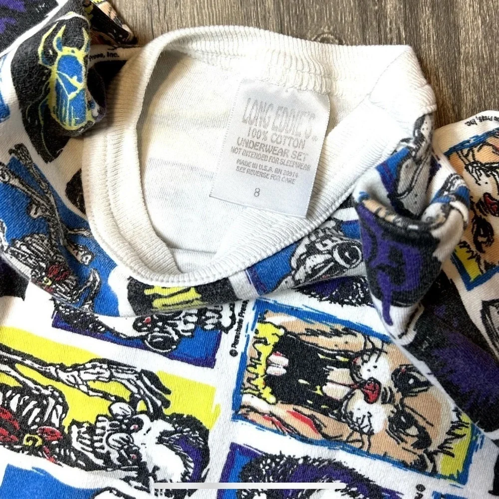 Goosebumps Vintage Curly The Skeleton Kids Long Sleeve Underwear Top Size 8